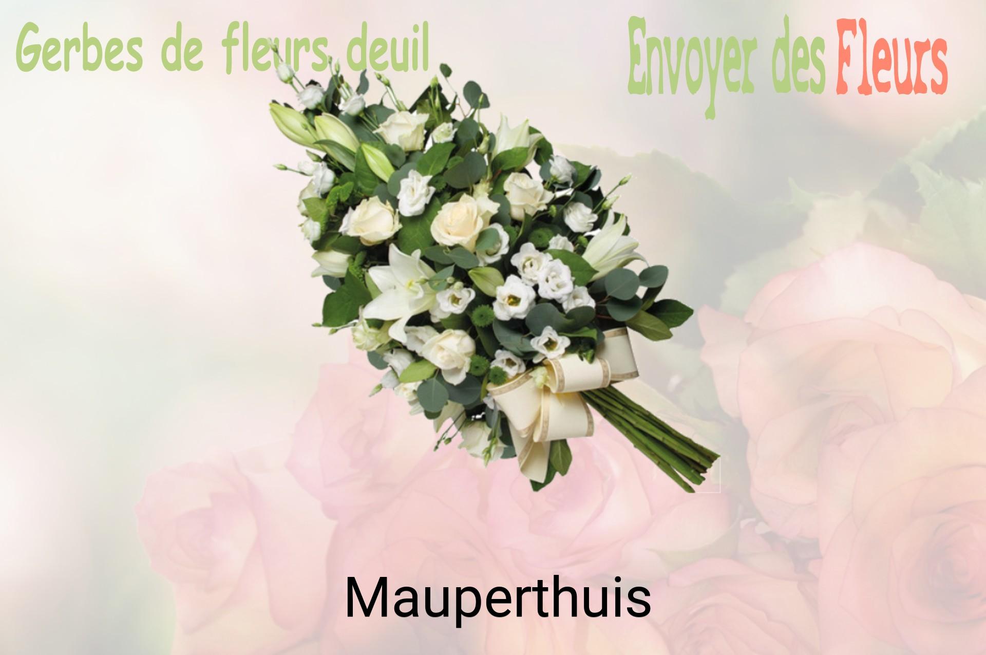 Gerbe de fleurs de deuil livrée à Mauperthuis